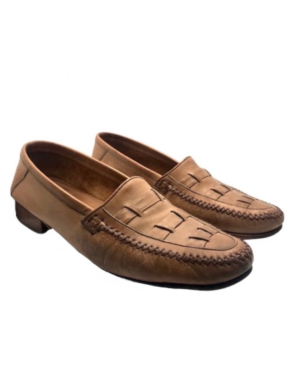 MEN'S VINTAGE 1980 TAN HANOVER LEATHER LOAFERS (8.5)
